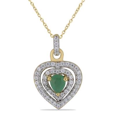 BUY 925 STERLING SILVER NATURAL EMERALD TRANSPARENT GEMSTONE PENDANT